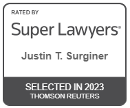 Rated by Super Lawyers | Justin T. Surginer | Selected In 2023 | Thomson Reuters